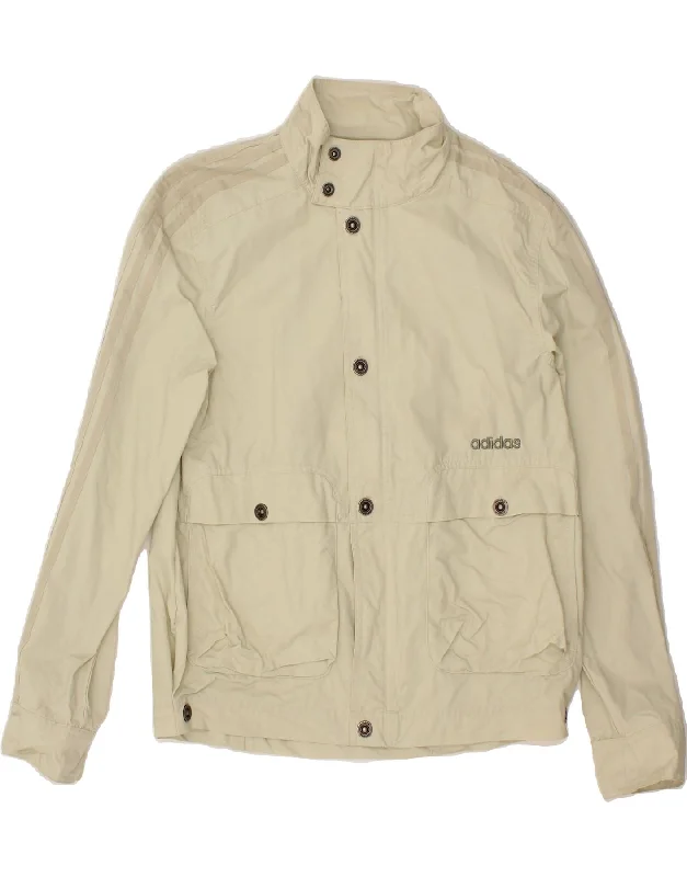 Men's Coats for Big and TallADIDAS Mens Graphic Bomber Jacket UK 34 XS Beige Cotton
