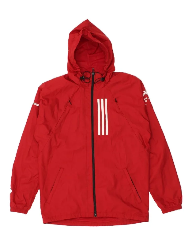Men's Coats for Casual WearADIDAS Mens Graphic Hooded Rain Jacket UK 36 Small Red Polyester Men's Coats for Casual WearADIDAS Mens Graphic Hooded Rain Jacket UK 36 Small Red Polyester