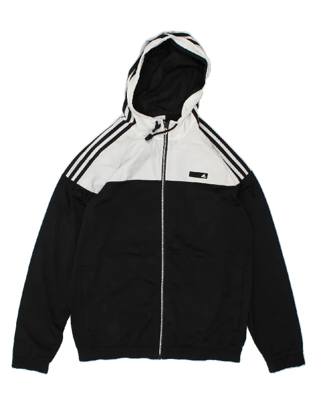 Men's Coats with Ripstop FabricADIDAS Mens Hooded Rain Jacket UK 40/42 Medium Black Colourblock Polyester Men's Coats with Ripstop FabricADIDAS Mens Hooded Rain Jacket UK 40/42 Medium Black Colourblock Polyester