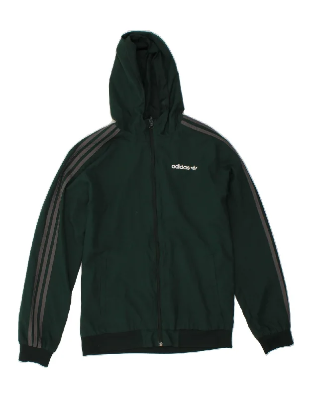 Men's Coats with ZippersADIDAS Mens Hooded Reversible Jacket UK 36 Small Green Polyester Men's Coats with ZippersADIDAS Mens Hooded Reversible Jacket UK 36 Small Green Polyester