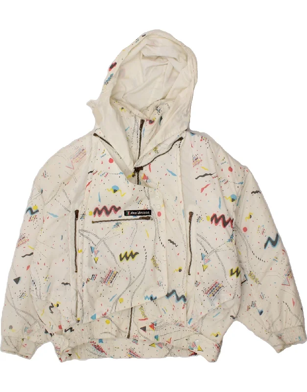 Men's Coats for SnowboardingANZI BESSON Mens Hooded Windbreaker Jacket IT 44 Medium White Geometric Men's Coats for SnowboardingANZI BESSON Mens Hooded Windbreaker Jacket IT 44 Medium White Geometric