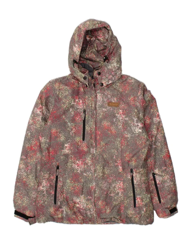 Men's Coats for Everyday WearBRUGI Mens Hooded Rain Jacket UK 38 Medium Multicoloured Flecked Polyester