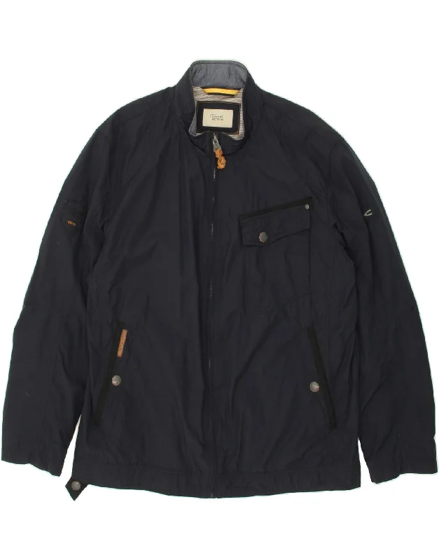 Practical Men's RaincoatsCAMEL ACTIVE Mens Utility Jacket IT 58 4XL Navy Blue Cotton Practical Men's RaincoatsCAMEL ACTIVE Mens Utility Jacket IT 58 4XL Navy Blue Cotton