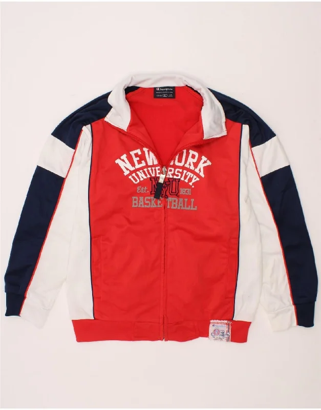 Men's Coats with Breathable FabricCHAMPION Boys Graphic Tracksuit Top Jacket 7-8 Years Red Colourblock Men's Coats with Breathable FabricCHAMPION Boys Graphic Tracksuit Top Jacket 7-8 Years Red Colourblock