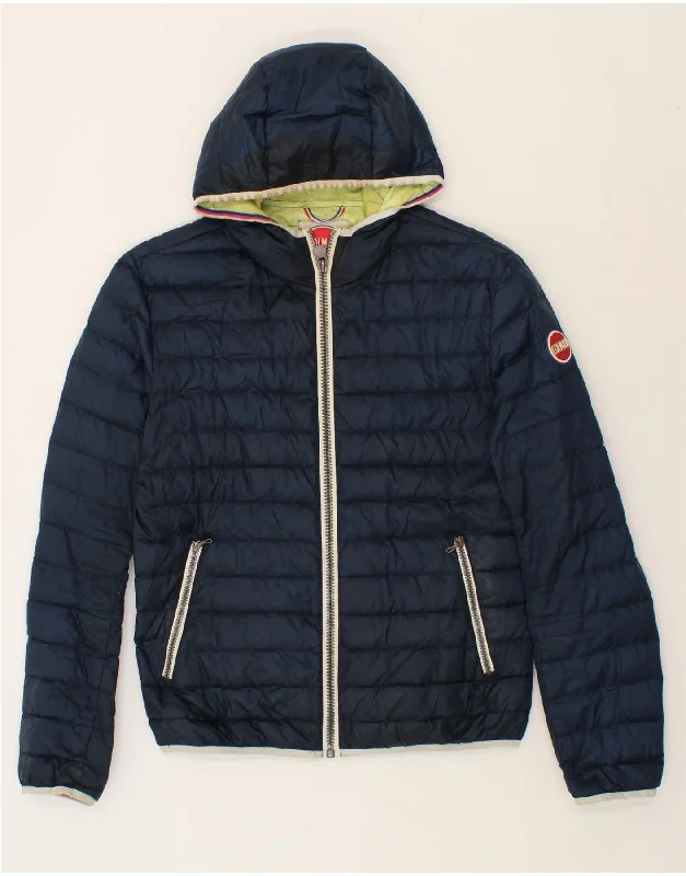 Men's Coats for SkiingCOLMAR Mens Hooded Padded Jacket IT 48 Medium Navy Blue