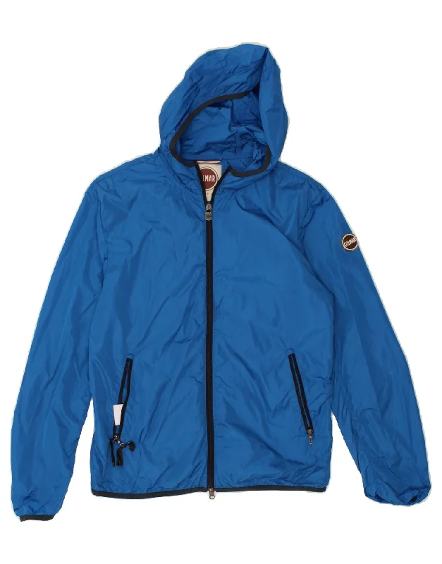 Men's Coats with Wind-Resistant FabricCOLMAR Mens Hooded Rain Jacket IT 50 Medium Blue Men's Coats with Wind-Resistant FabricCOLMAR Mens Hooded Rain Jacket IT 50 Medium Blue