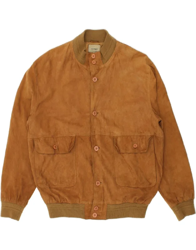 Durable Men's Car CoatsCONBIPEL Mens Suede Bomber Jacket IT 56 3XL Brown Leather