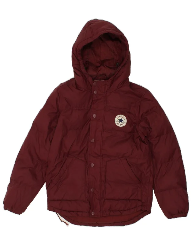 Men's Coats for Tall MenCONVERSE Mens Hooded Padded Jacket UK 34 XS Burgundy Polyester Men's Coats for Tall MenCONVERSE Mens Hooded Padded Jacket UK 34 XS Burgundy Polyester