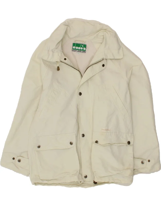 Men's Coats with Slim FitsDIADORA Mens Utility Jacket UK 36 Small Off White Cotton