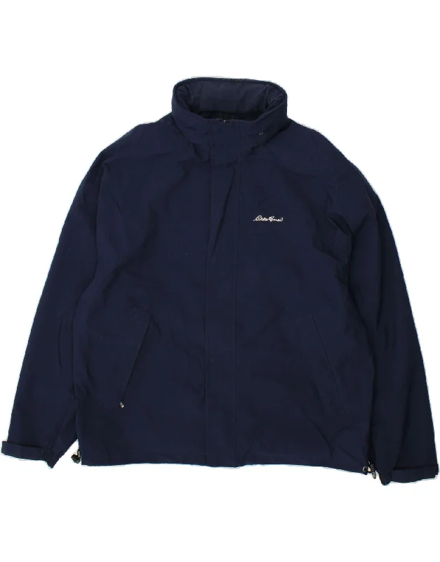 Men's Coats with Belted WaistsEDDIE BAUER Mens Hooded Rain Jacket UK 40 Large Navy Blue Polyester Men's Coats with Belted WaistsEDDIE BAUER Mens Hooded Rain Jacket UK 40 Large Navy Blue Polyester