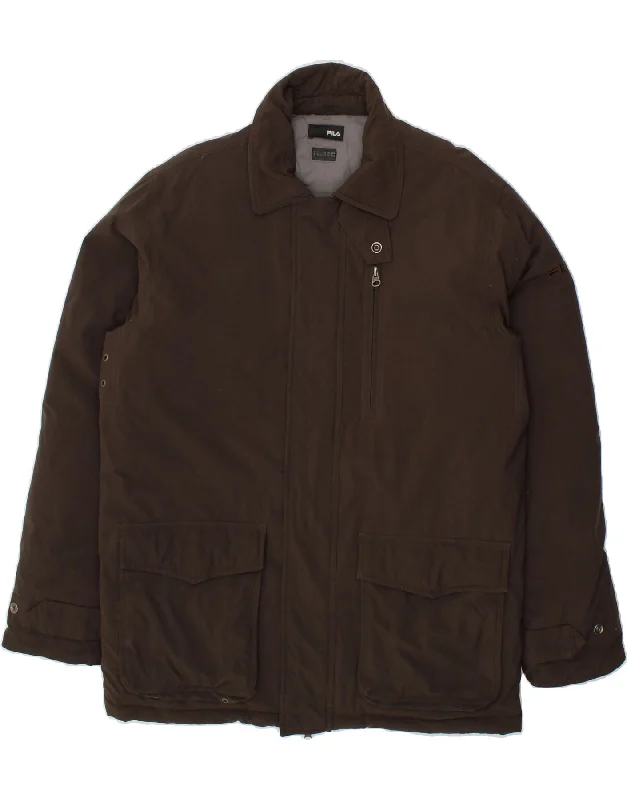 Winter-Ready Men's CoatsFILA Mens Windbreaker Jacket UK 38 Medium Brown Polyamide