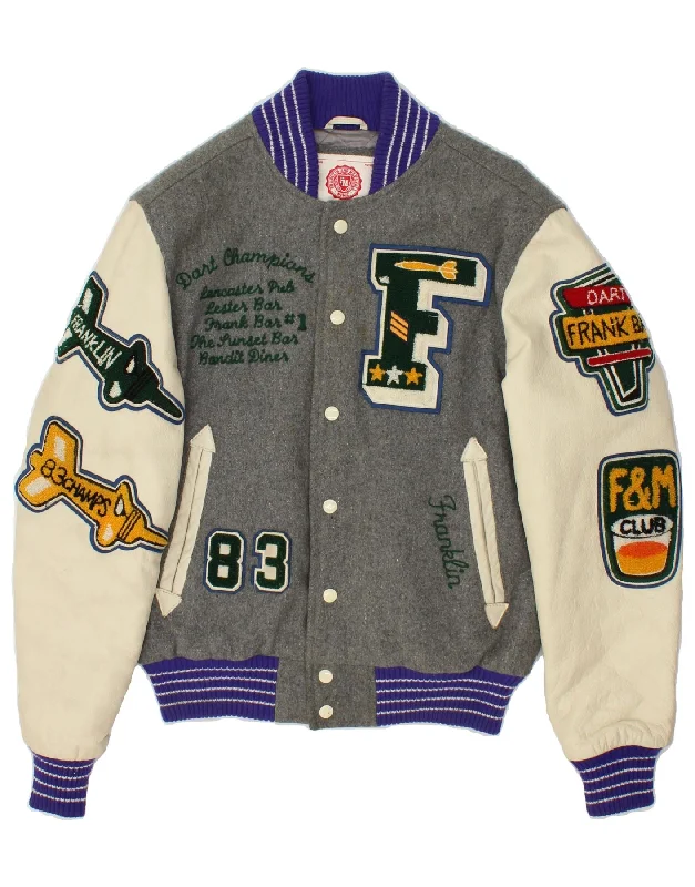 Men's Coats with Water-Repellent FabricFRANKLIN MARSHALL Mens Graphic Varsity Jacket UK 38 Medium Grey Men's Coats with Water-Repellent FabricFRANKLIN MARSHALL Mens Graphic Varsity Jacket UK 38 Medium Grey