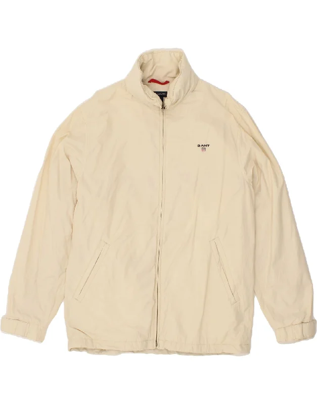 Men's Coats for BikingGANT Mens Bomber Jacket UK 38 Medium Beige Cotton