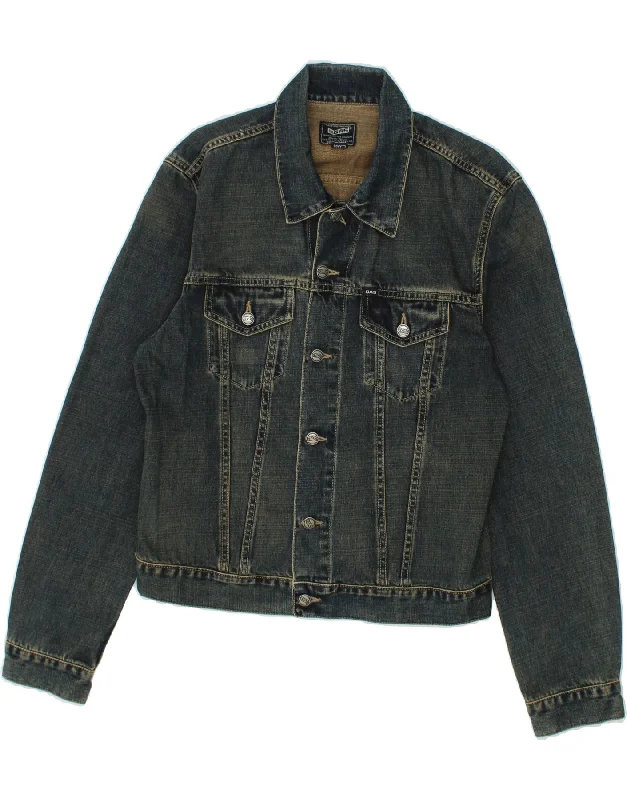 Designer Men's OvercoatsGAS Boys Denim Jacket 13-14 Years XL Blue Cotton
