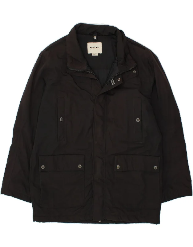 Men's Coats with Contrast StitchingGEOX Mens Respira Windbreaker Jacket UK 42 XL Black Men's Coats with Contrast StitchingGEOX Mens Respira Windbreaker Jacket UK 42 XL Black
