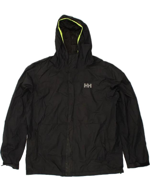 Men's Coats with Inner PocketsHELLY HANSEN Mens Hooded Rain Jacket UK 44 2XL Black Polyester Men's Coats with Inner PocketsHELLY HANSEN Mens Hooded Rain Jacket UK 44 2XL Black Polyester