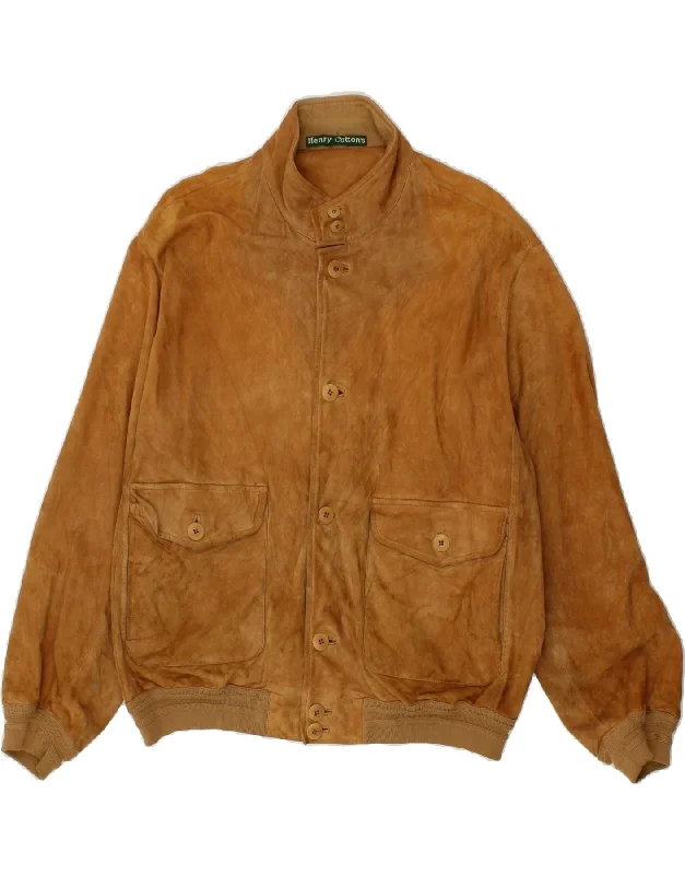 Men's Coats with Water-Repellent FabricHENRY COTTONS Mens Suede Bomber Jacket IT 52 XL Brown Leather Men's Coats with Water-Repellent FabricHENRY COTTONS Mens Suede Bomber Jacket IT 52 XL Brown Leather