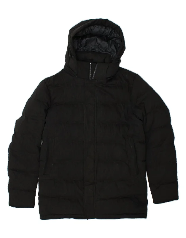 Men's Coats for All SeasonsHERNO Mens Hooded Padded Jacket IT 50 Large Black Polyester