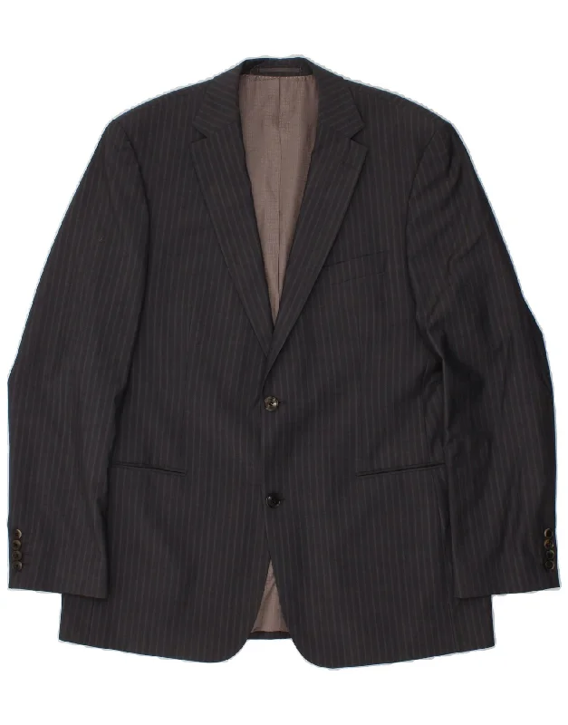 Men's Coats without LiningHUGO BOSS Mens 2 Button Blazer Jacket Size 106 2XL Grey Pinstripe Men's Coats without LiningHUGO BOSS Mens 2 Button Blazer Jacket Size 106 2XL Grey Pinstripe