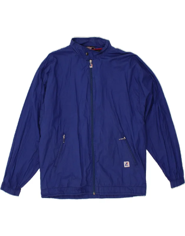 Men's Coats for Tall MenK-WAY Mens Bomber Jacket UK 38 Medium Blue Cotton