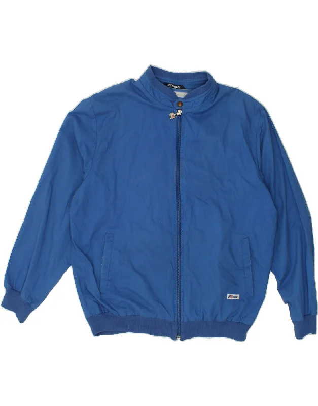 Men's Coats with Adjustable SleevesK-WAY Mens Bomber Jacket UK 40 Large Blue Cotton