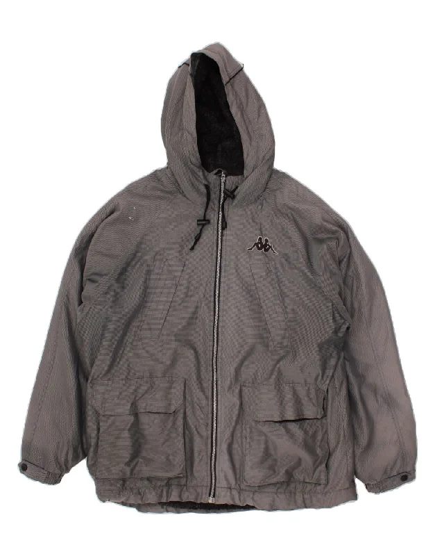 Men's Coats with Vintage StyleKAPPA Mens Hooded Windbreaker Jacket UK 40 Large Grey Nylon Men's Coats with Vintage StyleKAPPA Mens Hooded Windbreaker Jacket UK 40 Large Grey Nylon
