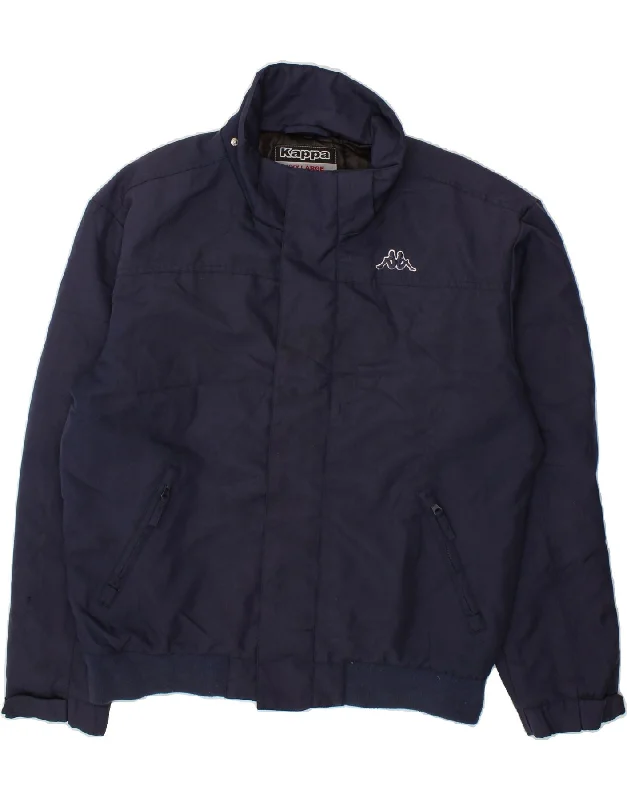 Men's Coats for LayeringKAPPA Mens Windbreaker Jacket UK 46 3XL Navy Blue Polyester