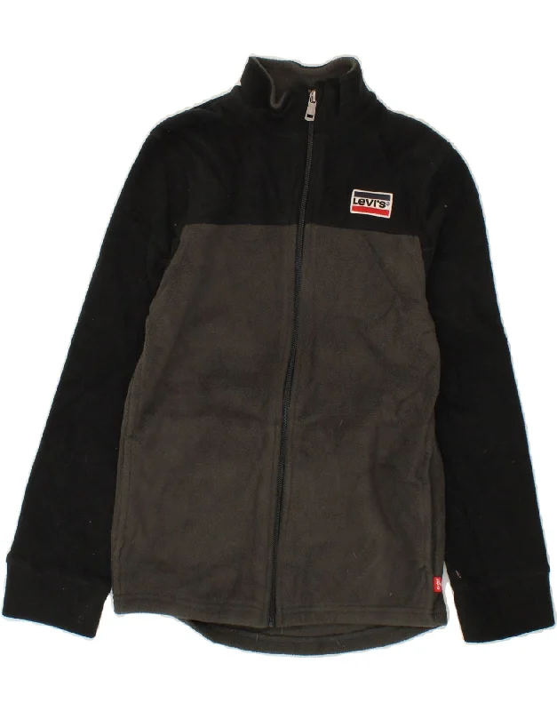 Elegant Men's Wool CoatsLEVI'S Boys Fleece Jacket 10-11 Years Medium Black Colourblock Polyester Elegant Men's Wool CoatsLEVI'S Boys Fleece Jacket 10-11 Years Medium Black Colourblock Polyester