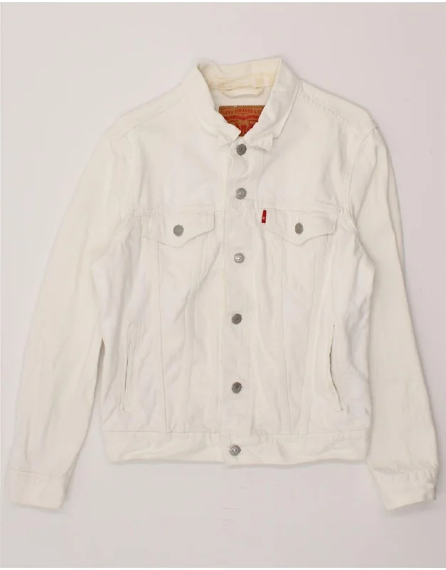 Men's Coats for SpringLEVI'S Mens Denim Jacket UK 36 Small White Cotton