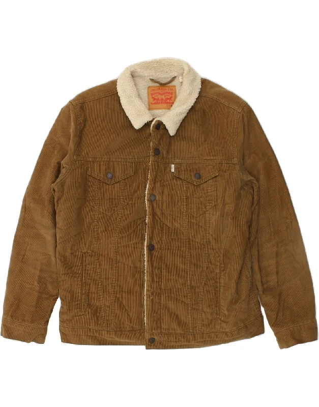 Men's Coats with Water-Repellent FabricLEVI'S Mens Sherpa Jacket UK 42 XL Brown Cotton Men's Coats with Water-Repellent FabricLEVI'S Mens Sherpa Jacket UK 42 XL Brown Cotton