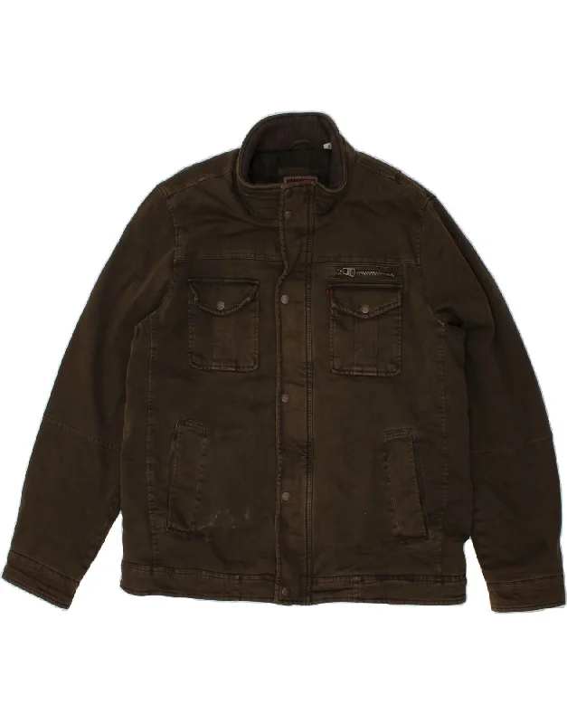 Men's Coats for WorkLEVI'S Mens Utility Jacket UK 42 XL Khaki Cotton