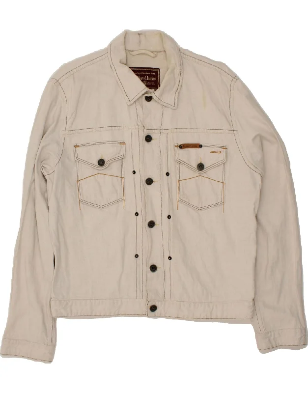 Men's Coats for All SeasonsMARLBORO CLASSICS Mens Denim Jacket UK 40 Large White Cotton Men's Coats for All SeasonsMARLBORO CLASSICS Mens Denim Jacket UK 40 Large White Cotton
