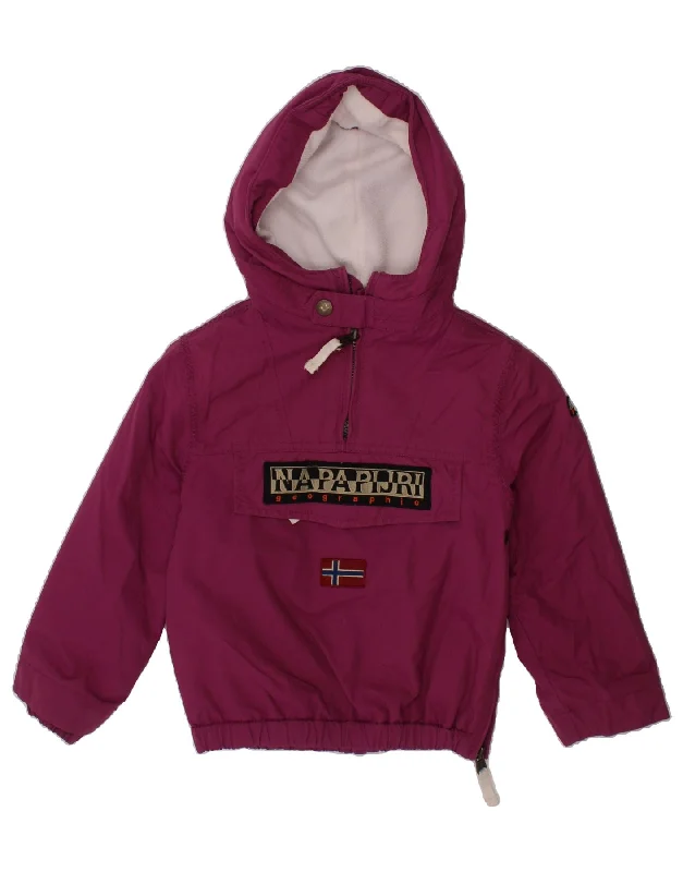 Casual Men's Bomber JacketsNAPAPIJRI Boys Graphic Hooded Anorak Jacket 3-4 Years Purple Polyamide Casual Men's Bomber JacketsNAPAPIJRI Boys Graphic Hooded Anorak Jacket 3-4 Years Purple Polyamide