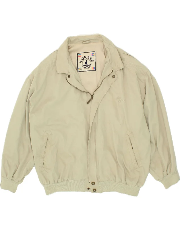 Men's Coats for Every OccasionNAVIGARE Mens Bomber Jacket UK 42 XL Beige Viscose