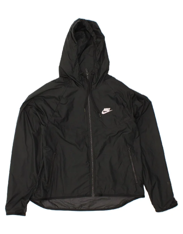 Men's Coats for LayeringNIKE Mens Hooded Rain Jacket UK 36 Small Black Polyester