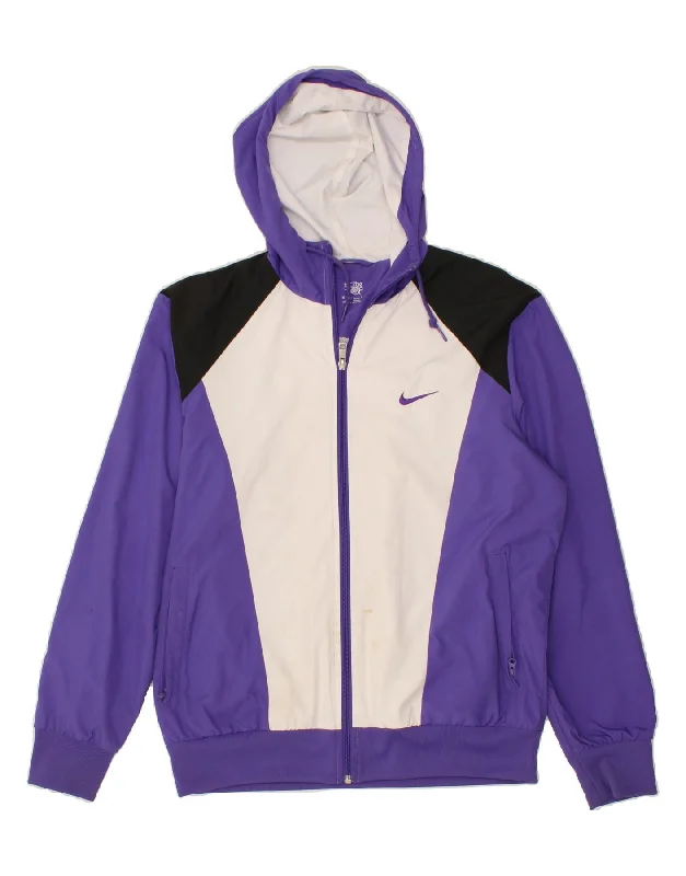 Functional Men's Ski JacketsNIKE Mens Hooded Rain Jacket UK 38 Medium Purple Colourblock Polyester Functional Men's Ski JacketsNIKE Mens Hooded Rain Jacket UK 38 Medium Purple Colourblock Polyester