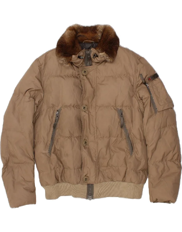 Men's Coats Made in ItalyPEUTEREY Mens Padded Jacket UK 42 XL Brown Nylon