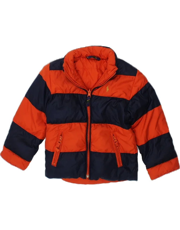 Men's Coats for Winter SportsRALPH LAUREN Boys Reversible Padded Jacket 4-5 Years Orange Striped Men's Coats for Winter SportsRALPH LAUREN Boys Reversible Padded Jacket 4-5 Years Orange Striped