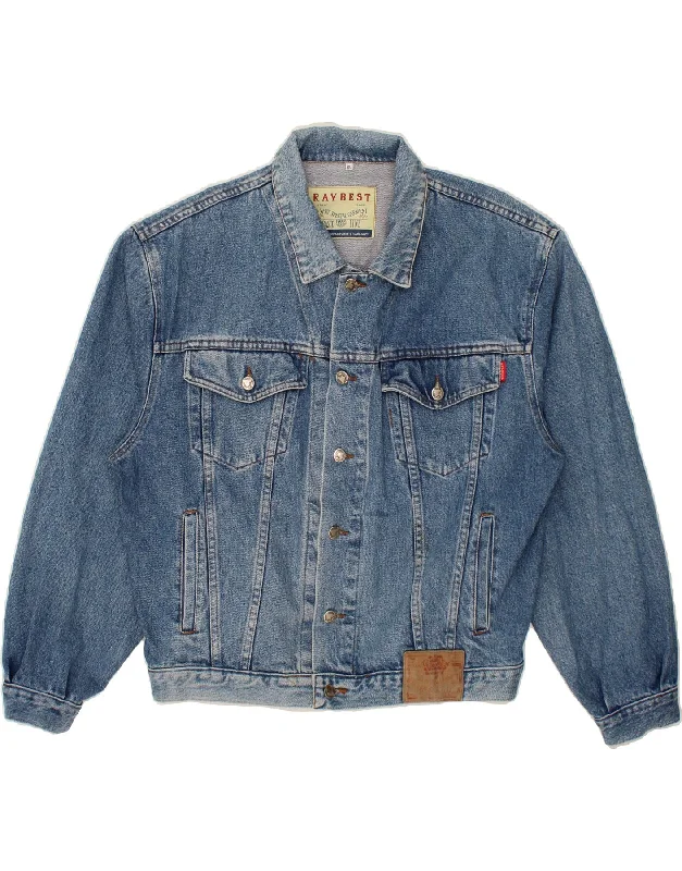 Cool Men's Pea CoatsRAYBEST Mens Denim Jacket UK 42 XL Blue
