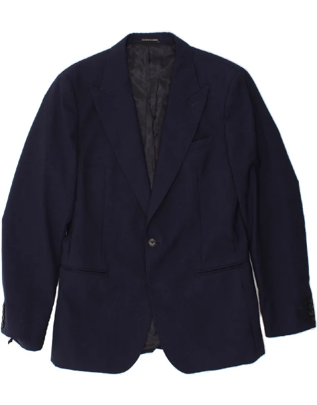 Men's Coats with Quick-Dry FabricREISS Mens 1 Button Blazer Jacket UK 38 Medium Navy Blue Wool Men's Coats with Quick-Dry FabricREISS Mens 1 Button Blazer Jacket UK 38 Medium Navy Blue Wool