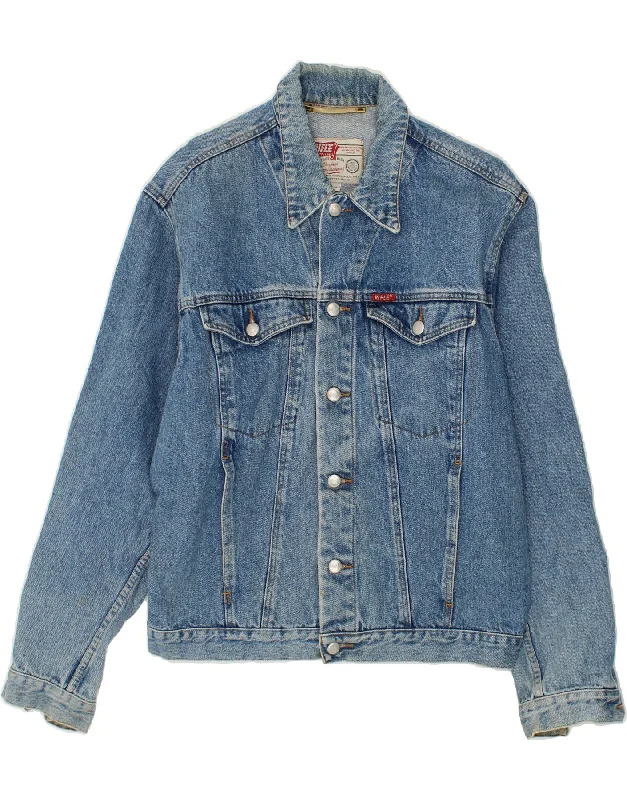 Men's Coats with PocketsRIFLE Mens Denim Jacket UK 40 Large Blue