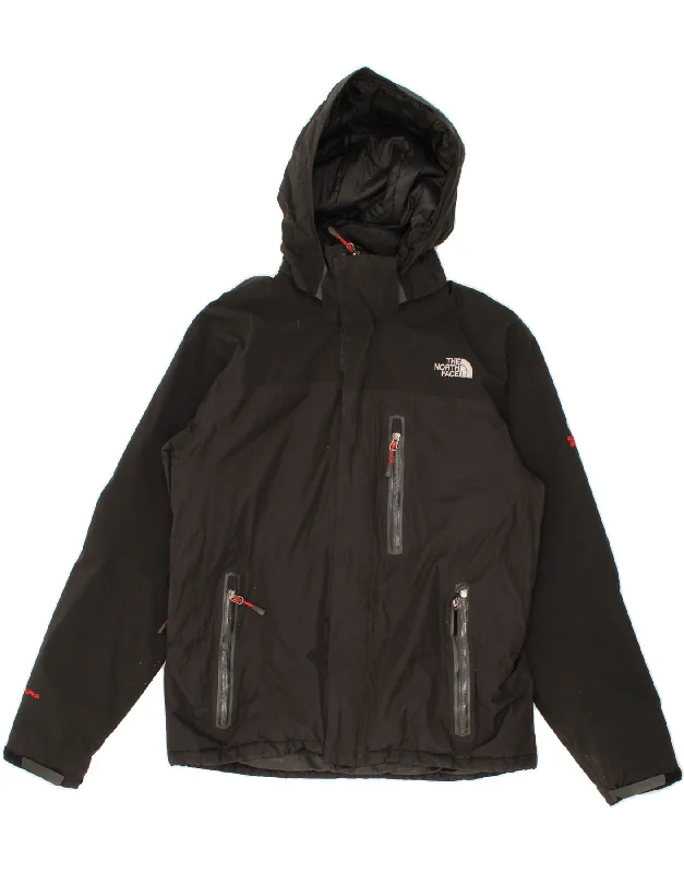 Men's Coats for City WearTHE NORTH FACE Mens Hooded Rain Jacket UK 38 Medium Black Polyester Men's Coats for City WearTHE NORTH FACE Mens Hooded Rain Jacket UK 38 Medium Black Polyester