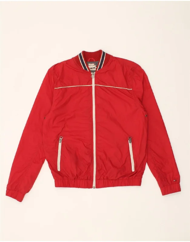 Men's Coats with Belted WaistsTOMMY HILFIGER Mens Bomber Jacket UK 38 Medium Red Nylon Men's Coats with Belted WaistsTOMMY HILFIGER Mens Bomber Jacket UK 38 Medium Red Nylon