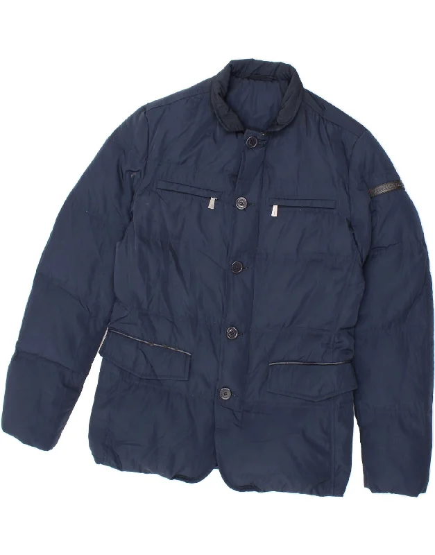 Men's Coats with Hand WarmersTRUSSARDI JEANS Mens Padded Jacket IT 46 Small Navy Blue Polyester Men's Coats with Hand WarmersTRUSSARDI JEANS Mens Padded Jacket IT 46 Small Navy Blue Polyester
