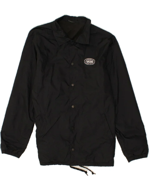 Men's Coats with Chest PocketsVANS Mens Rain Jacket UK 42 XL Black Nylon