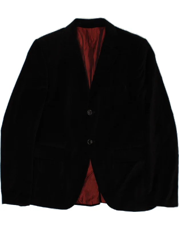 Men's Coats with Military InfluenceVINTAGE Mens 2 Button Blazer Jacket IT 56 3XL Black Cotton Men's Coats with Military InfluenceVINTAGE Mens 2 Button Blazer Jacket IT 56 3XL Black Cotton