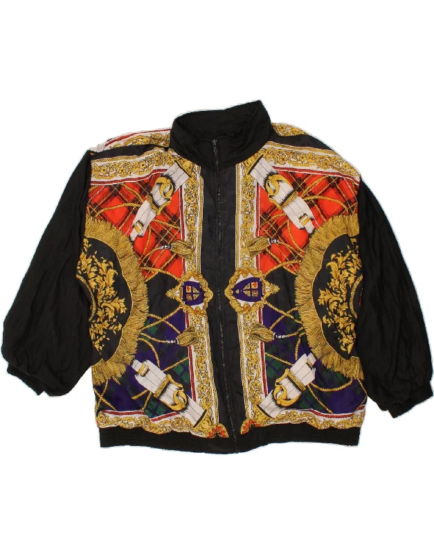 Functional Men's Ski JacketsVINTAGE Mens Abstract Pattern Bomber Jacket UK 42 XL Black Functional Men's Ski JacketsVINTAGE Mens Abstract Pattern Bomber Jacket UK 42 XL Black