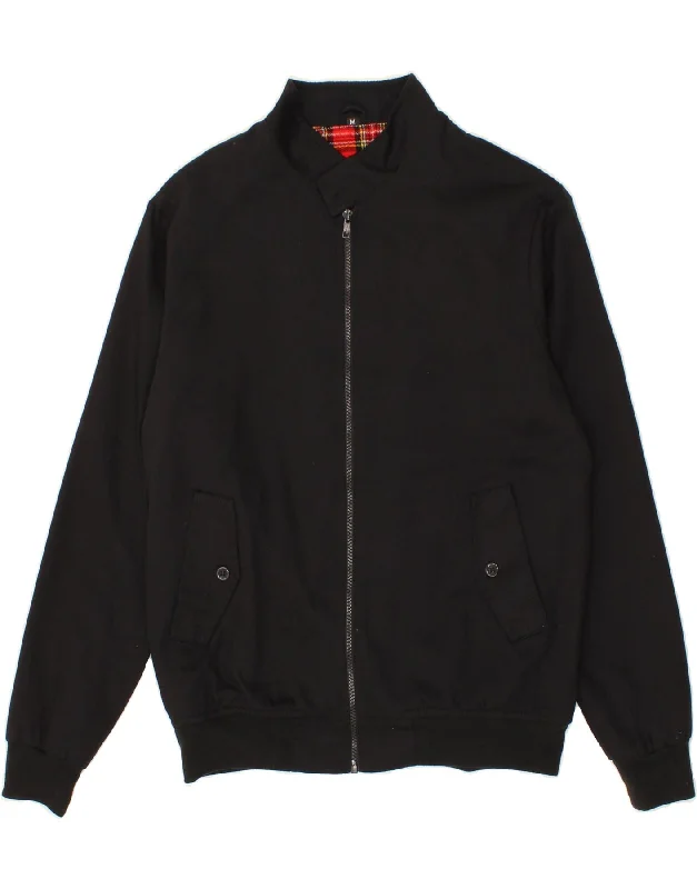 Men's Coats for SkiingVINTAGE Mens Bomber Jacket UK 38 Medium Black Cotton