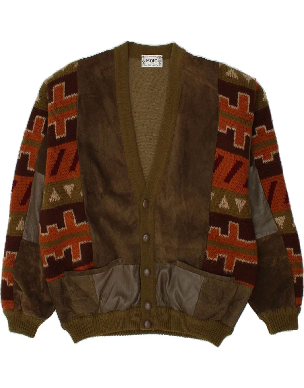 Men's Coats Made in the USAVINTAGE Mens Bomber Jacket UK 40 Large Khaki Geometric Acrylic Men's Coats Made in the USAVINTAGE Mens Bomber Jacket UK 40 Large Khaki Geometric Acrylic