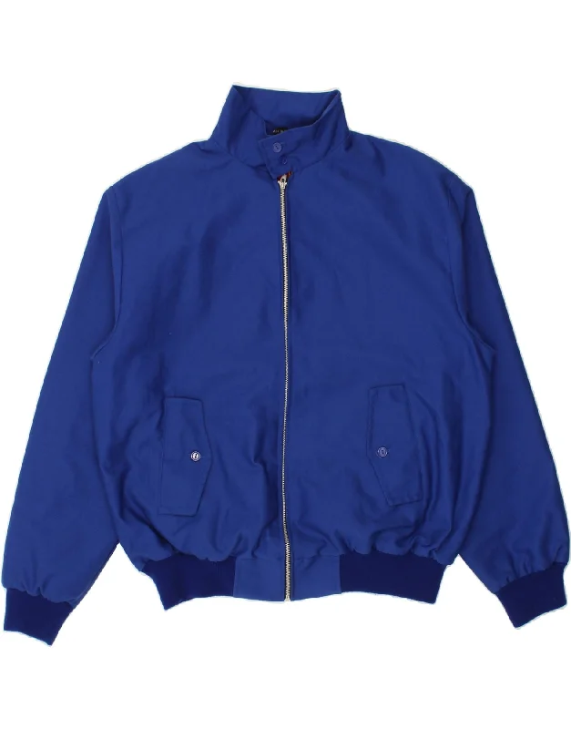 Men's Coats with Quilted LiningVINTAGE Mens Bomber Jacket UK 42 XL Blue Polyester